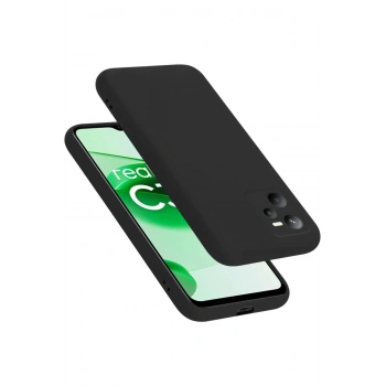 Realme C35 Kılıf First Silikon - Siyah