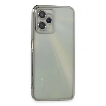 Realme C35 Kılıf Lensli Silikon - Gümüş