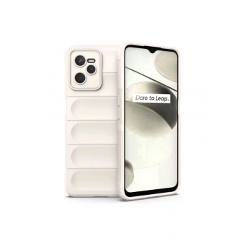 Realme C35 Kılıf Optimum Silikon - Krem