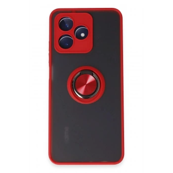 Realme C53 Kılıf Montreal Yüzüklü Silikon Kapak - Kırmızı