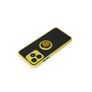 Realme C53 Kılıf Montreal Yüzüklü Silikon Kapak - Sarı