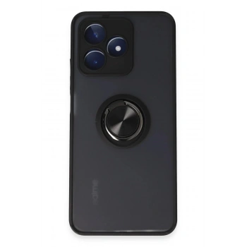 Realme C53 Kılıf Montreal Yüzüklü Silikon Kapak - Siyah