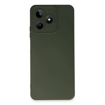 Realme C53 Kılıf Nano içi Kadife Silikon - Koyu Yeşil