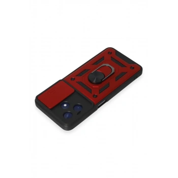 Realme C53 Kılıf Pars Lens Yüzüklü Silikon - Kırmızı