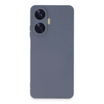 Realme C55 Kılıf Nano içi Kadife Silikon - Gri