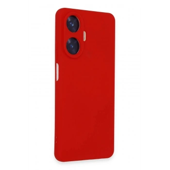 Realme C55 Kılıf Nano içi Kadife Silikon - Kırmızı