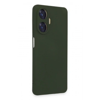 Realme C55 Kılıf Nano içi Kadife Silikon - Koyu Yeşil