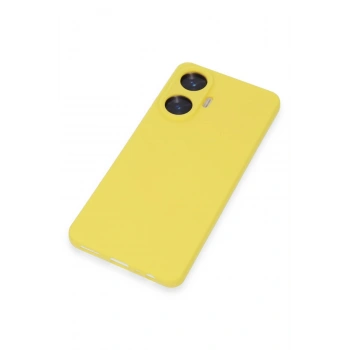 Realme C55 Kılıf Nano içi Kadife Silikon - Sarı