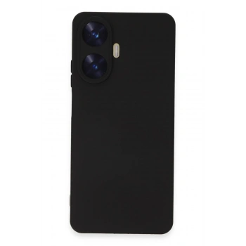 Realme C55 Kılıf Nano içi Kadife Silikon - Siyah