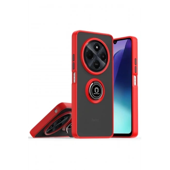 Realme C75 4G Kılıf Montreal Yüzüklü Silikon Kapak - Kırmızı