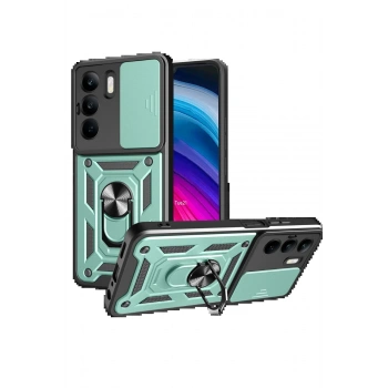 Realme C75 4G Kılıf Pars Lens Yüzüklü Silikon - Yeşil