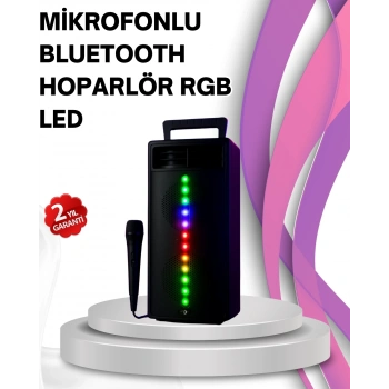Renkli Işıklı Bluetooth Hoparlör – Taşınabilir, Güçlü Ses Performansı
