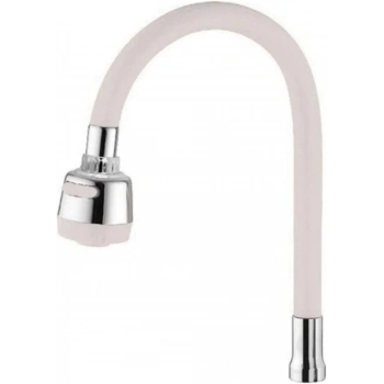 Renkli Silikonlu Oynar Başlıklı 2 Fonksiyonlu Spiral Musluk Başlığı - Beyaz (4887)