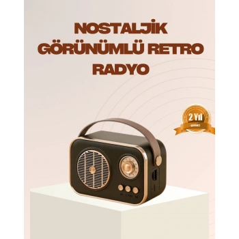 Retro Bluetooth Radyo – Nostaljik Tasarım Tf Kart Ve Usb Destekli