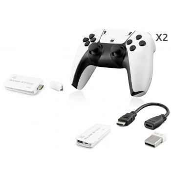 Retro Oyun Stick Hdmi Çift Gamepad Seti 2.4G Kablosuz - Beyaz HD330