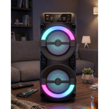 Rgb Işıklı Taşınabilir Bluetooth Hoparlör Güçlü Stereo Ses
