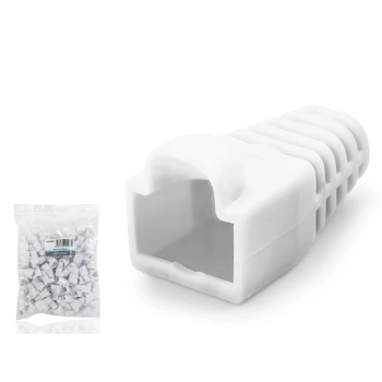 Rj45 Konnektör Papuç - 100 Adet Beyaz / Ekonomik Poşet Paket ND2433