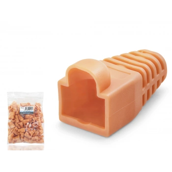 Rj45 Konnektör Papuç - 100 Adet Turuncu / Ekonomik Poşet Paket ND2432