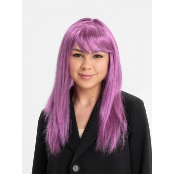 Rose Pembe Düz Kesim Peruk