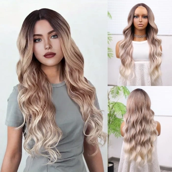 Rus Kumralı Beyaz Platin Işıltılı ve Ombreli Tül Peruk