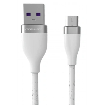 S82 Seramik Uçlu Micro USB Kablo 1M 3.1A - Beyaz