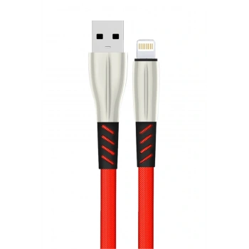 S89 Metal Uçlu Lightning Kablo iphone Uyumlu 1M 2.4A - Kırmızı