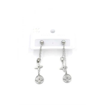 Sallantılı VC Yonca  Küpe - Gümüş