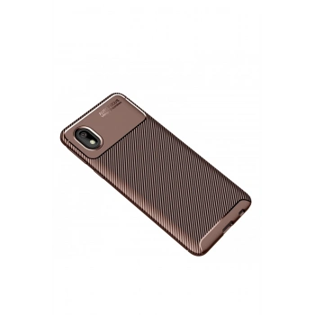 Samsung Galaxy A01 Core Kılıf Auto Focus Karbon Kapak - Kahverengi