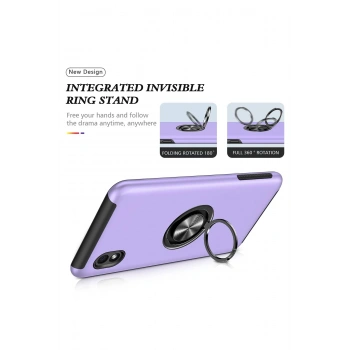Samsung Galaxy A01 Core Kılıf Elit Yüzüklü Kapak - Mor