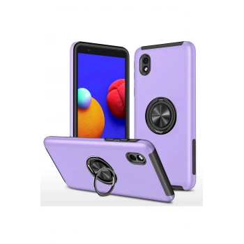 Samsung Galaxy A01 Core Kılıf Elit Yüzüklü Kapak - Mor
