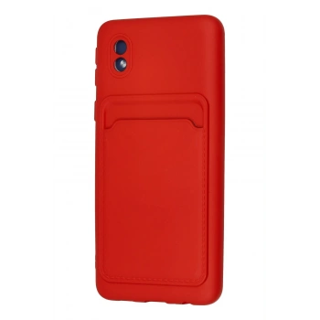 Samsung Galaxy A01 Core Kılıf Kelvin Kartvizitli Silikon - Kırmızı