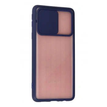 Samsung Galaxy A01 Core Kılıf Palm Buzlu Kamera Sürgülü Silikon - Lacivert