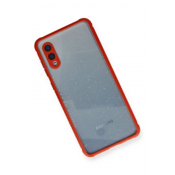 Samsung Galaxy A02 Kılıf Miami Şeffaf Silikon - Kırmızı