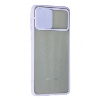 Samsung Galaxy A02 Kılıf Palm Buzlu Kamera Sürgülü Silikon - Lila
