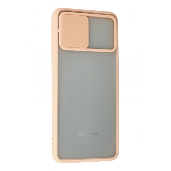 Samsung Galaxy A02 Kılıf Palm Buzlu Kamera Sürgülü Silikon - Pembe