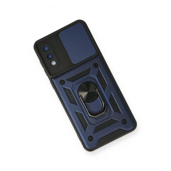 Samsung Galaxy A02 Kılıf Pars Lens Yüzüklü Silikon - Lacivert