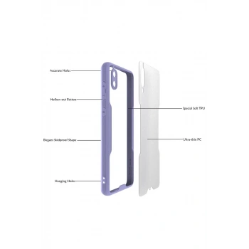 Samsung Galaxy A02 Kılıf Platin Silikon - Lila