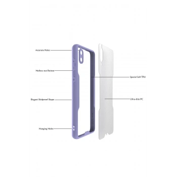 Samsung Galaxy A02 Kılıf Platin Silikon - Mavi