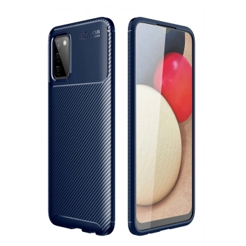 Samsung Galaxy A02S Kılıf Auto Focus Karbon Kapak - Lacivert
