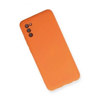 Samsung Galaxy A02S Kılıf Nano içi Kadife Silikon - Turuncu