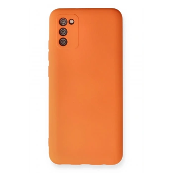Samsung Galaxy A02S Kılıf Nano içi Kadife Silikon - Turuncu