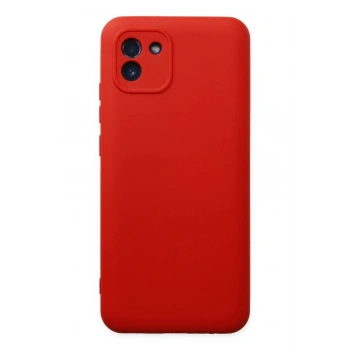 Samsung Galaxy A03 Kılıf Nano içi Kadife Silikon - Kırmızı