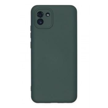 Samsung Galaxy A03 Kılıf Nano içi Kadife Silikon - Koyu Yeşil