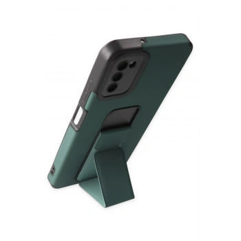 Samsung Galaxy A03S Kılıf Mega Standlı Silikon - Yeşil