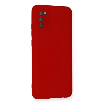 Samsung Galaxy A03S Kılıf Nano içi Kadife Silikon - Kırmızı