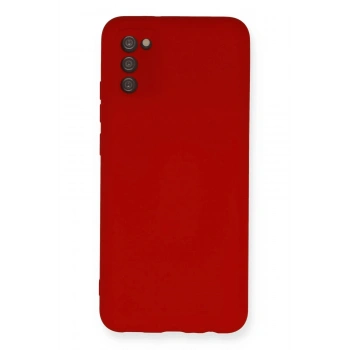 Samsung Galaxy A03S Kılıf Nano içi Kadife Silikon - Kırmızı