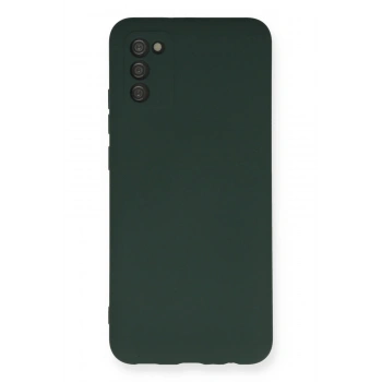 Samsung Galaxy A03S Kılıf Nano içi Kadife Silikon - Koyu Yeşil