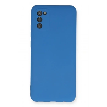 Samsung Galaxy A03S Kılıf Nano içi Kadife Silikon - Mavi