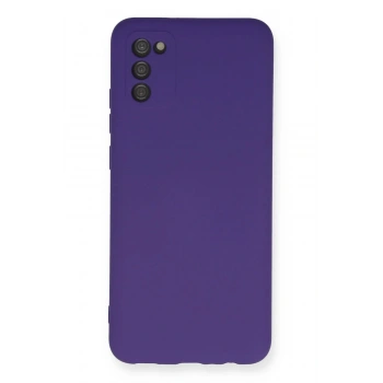Samsung Galaxy A03S Kılıf Nano içi Kadife Silikon - Mor