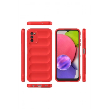 Samsung Galaxy A03S Kılıf Optimum Silikon - Kırmızı